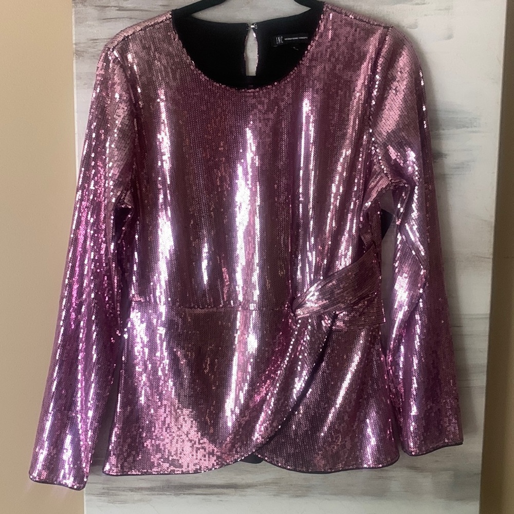 INC Pink Sequin Blouse